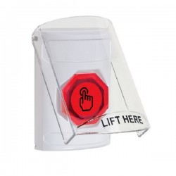 SS23A7NT-EN STI White Indoor Flush/Surface w/ Horn Weather Resistant Momentary Stopper Station w/ No Text