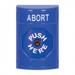 SS2400AB-EN STI Blue No Cover Key-to-Reset Stopper Station with ABORT Label English