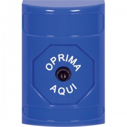 SS2400NT-ES STI Blue No Cover Key-to-Reset Stopper Station with No Text Label Spanish