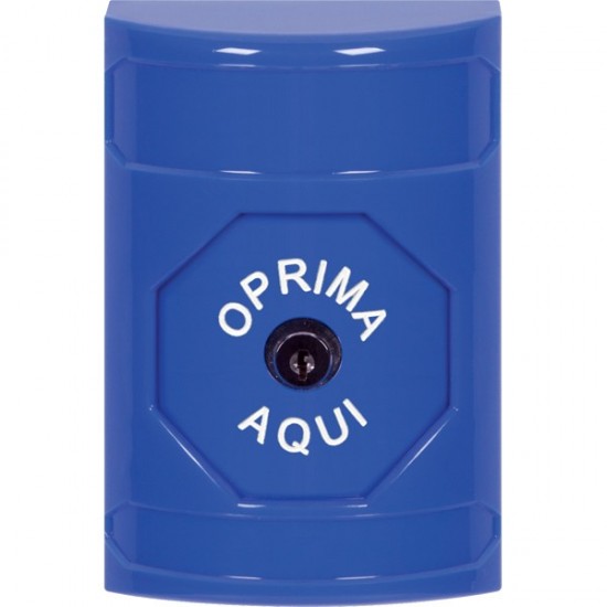 SS2400NT-ES STI Blue No Cover Key-to-Reset Stopper Station with No Text Label Spanish
