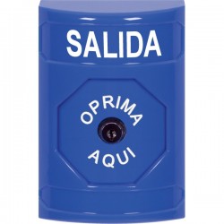 SS2400XT-ES STI Blue No Cover Key-to-Reset Stopper Station with EXIT Label Spanish