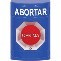 SS2401AB-ES STI Blue No Cover Turn-to-Reset Stopper Station with ABORT Label Spanish