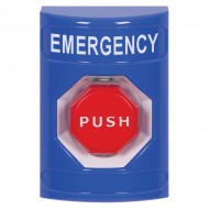 SS2401EM-EN STI Blue No Cover Turn-to-Reset Stopper Station with EMERGENCY Label English