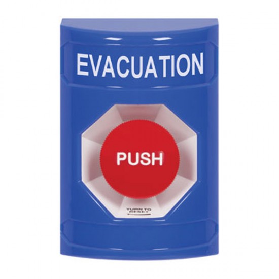 SS2401EV-EN STI Blue No Cover Turn-to-Reset Stopper Station with EVACUATION Label English