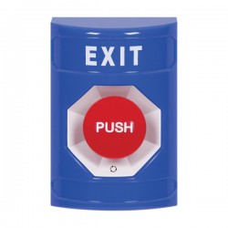 SS2401XT-EN STI Blue No Cover Turn-to-Reset Stopper Station with EXIT Label English