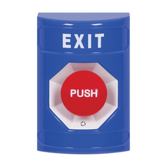 SS2401XT-EN STI Blue No Cover Turn-to-Reset Stopper Station with EXIT Label English