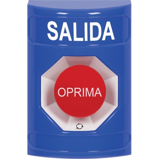 SS2401XT-ES STI Blue No Cover Turn-to-Reset Stopper Station with EXIT Label Spanish