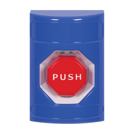 SS2402NT-EN STI Blue No Cover Key-to-Reset (Illuminated) Stopper Station with No Text Label English