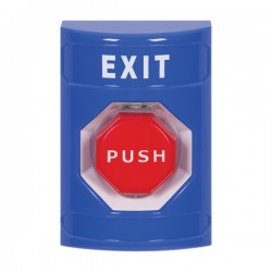 SS2402XT-EN STI Blue No Cover Key-to-Reset (Illuminated) Stopper Station with EXIT Label English