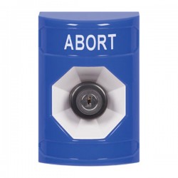 SS2403AB-EN STI Blue No Cover Key-to-Activate Stopper Station with ABORT Label English