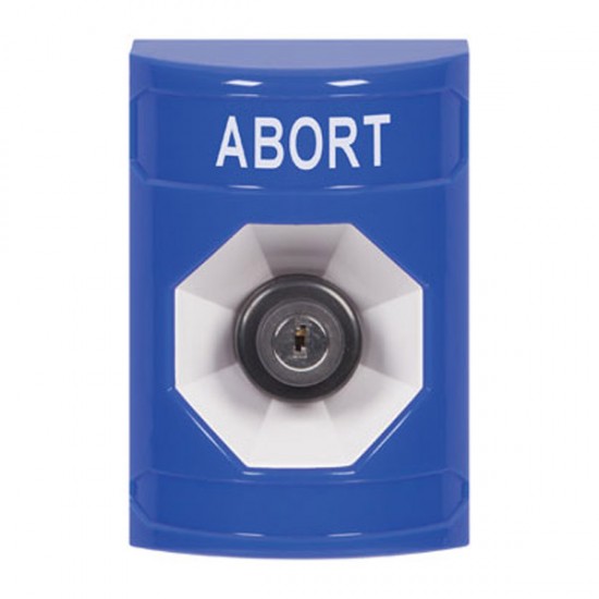 SS2403AB-EN STI Blue No Cover Key-to-Activate Stopper Station with ABORT Label English
