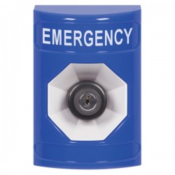 SS2403EM-EN STI Blue No Cover Key-to-Activate Stopper Station with EMERGENCY Label English SS2403EM-EN STI Blue No Cover Key-to-Activate Stopper Station with EMERGENCY Label English