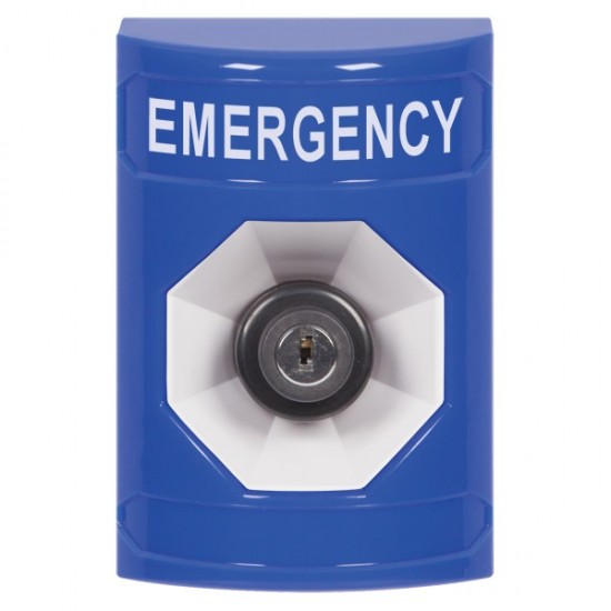 SS2403EM-EN STI Blue No Cover Key-to-Activate Stopper Station with EMERGENCY Label English SS2403EM-EN STI Blue No Cover Key-to-Activate Stopper Station with EMERGENCY Label English