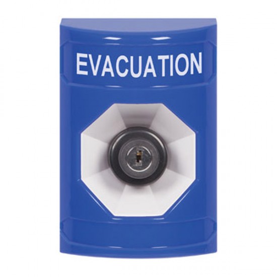 SS2403EV-EN STI Blue No Cover Key-to-Activate Stopper Station with EVACUATION Label English