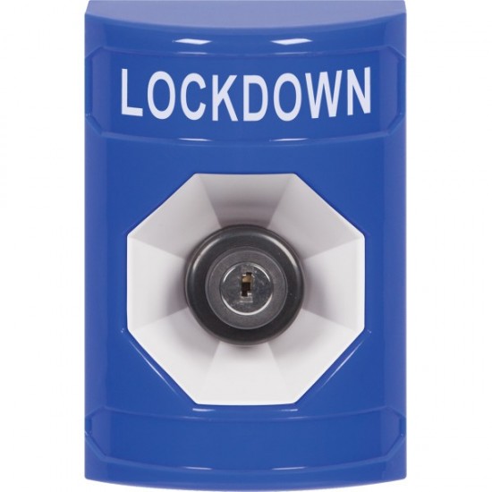 SS2403LD-EN STI Blue No Cover Key-to-Activate Stopper Station with LOCKDOWN Label English