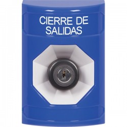 SS2403LD-ES STI Blue No Cover Key-to-Activate Stopper Station with LOCKDOWN Label Spanish