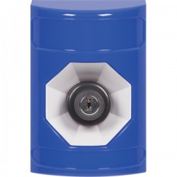 SS2403NT-ES STI Blue No Cover Key-to-Activate Stopper Station with No Text Label Spanish