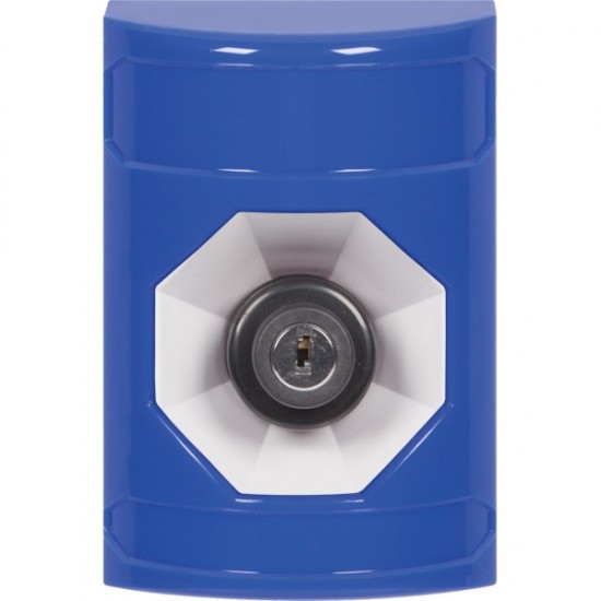 SS2403NT-ES STI Blue No Cover Key-to-Activate Stopper Station with No Text Label Spanish