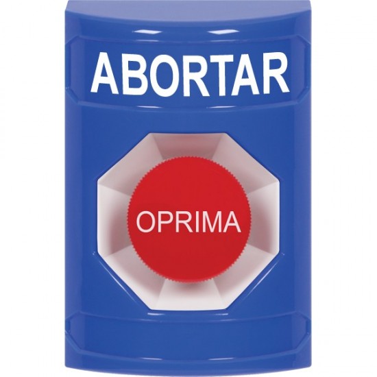 SS2404AB-ES STI Blue No Cover Momentary Stopper Station with ABORT Label Spanish