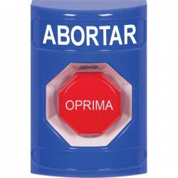 SS2405AB-ES STI Blue No Cover Momentary (Illuminated) Stopper Station with ABORT Label Spanish