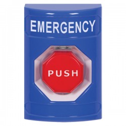 SS2405EM-EN STI Blue No Cover Momentary (Illuminated) Stopper Station with EMERGENCY Label English SS2405EM-EN STI Blue No Cover Momentary (Illuminated) Stopper Station with EMERGENCY Label English