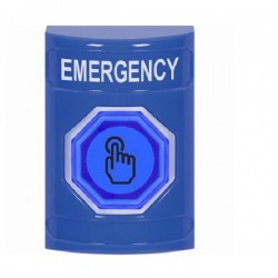 SS2406EM-EN STI Blue No Cover Momentary (Illuminated) with Blue Lens Stopper Station with EMERGENCY Label English SS2406EM-EN STI Blue No Cover Momentary (Illuminated) with Blue Lens Stopper Station with EMERGENCY Label English