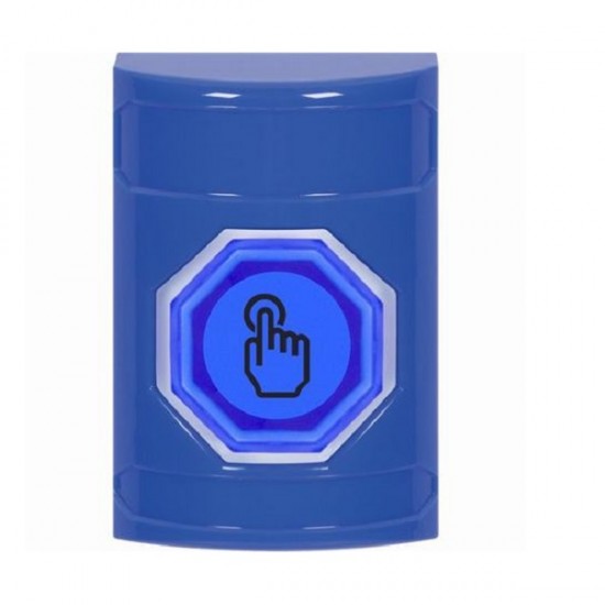 SS2406NT-EN STI Blue No Cover Momentary (Illuminated) with Blue Lens Stopper Station with No Text Label English