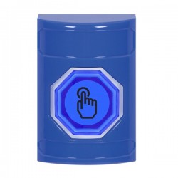 SS2406NT-ES STI Blue No Cover Momentary (Illuminated) with Blue Lens Stopper Station with No Text Label Spanish