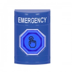 SS2407EM-EN STI Blue No Cover Weather Resistant Momentary Stopper Station w/ EMERGENCY Label SS2407EM-EN STI Blue No Cover Weather Resistant Momentary Stopper Station w/ EMERGENCY Label