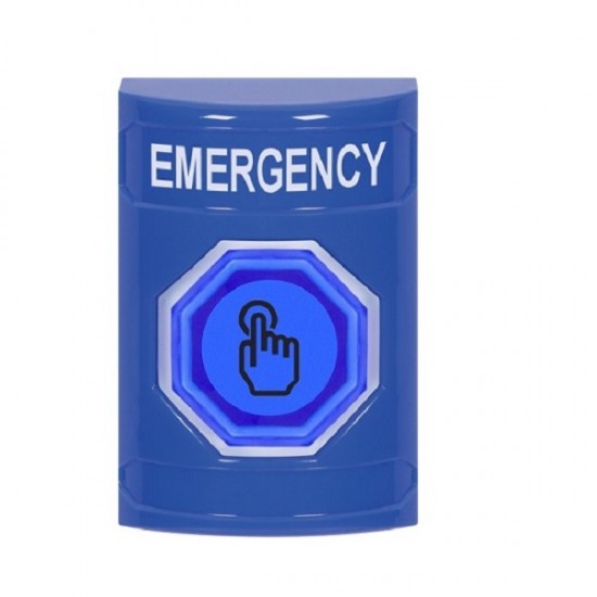 SS2407EM-EN STI Blue No Cover Weather Resistant Momentary Stopper Station w/ EMERGENCY Label SS2407EM-EN STI Blue No Cover Weather Resistant Momentary Stopper Station w/ EMERGENCY Label