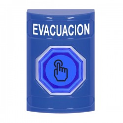 SS2407EV-ES STI Blue No Cover Weather Resistant Momentary Stopper Station w/ EVACUATION Spanish