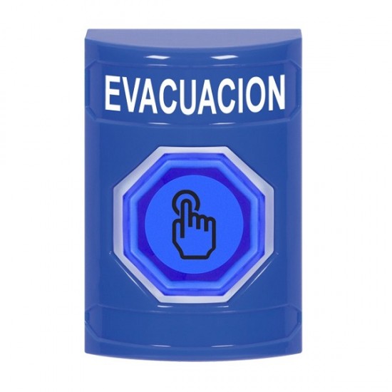 SS2407EV-ES STI Blue No Cover Weather Resistant Momentary Stopper Station w/ EVACUATION Spanish