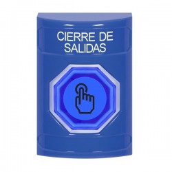 SS2407LD-ES STI Blue No Cover Weather Resistant Momentary Stopper Station w/ LOCKDOWN Spanish
