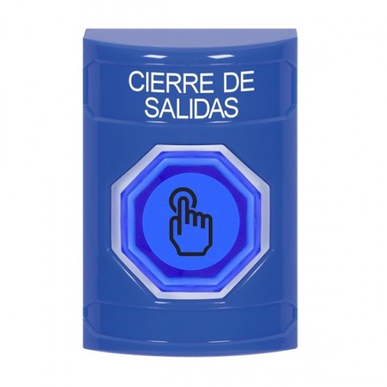 SS2407LD-ES STI Blue No Cover Weather Resistant Momentary Stopper Station w/ LOCKDOWN Spanish