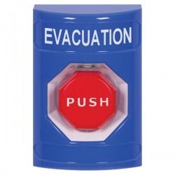 SS2408EV-EN STI Blue No Cover Pneumatic (Illuminated) Stopper Station with EVACUATION Label English