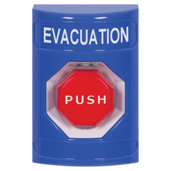SS2408EV-EN STI Blue No Cover Pneumatic (Illuminated) Stopper Station with EVACUATION Label English