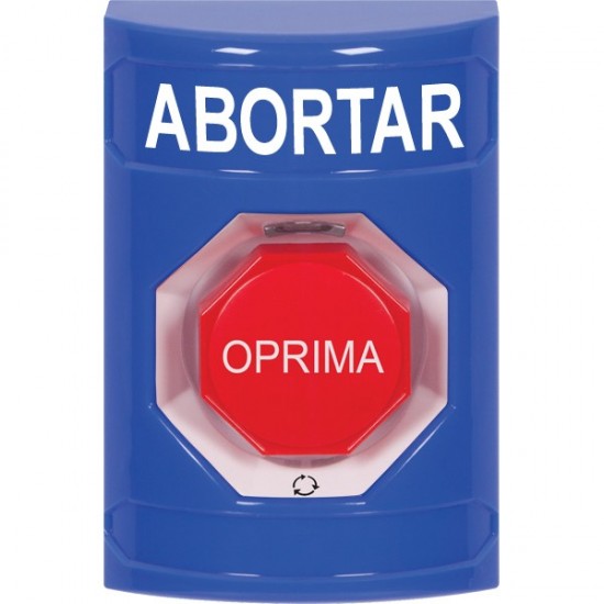 SS2409AB-ES STI Blue No Cover Turn-to-Reset (Illuminated) Stopper Station with ABORT Label Spanish