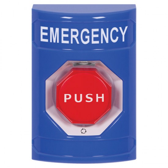 SS2409EM-EN STI Blue No Cover Turn-to-Reset (Illuminated) Stopper Station with EMERGENCY Label English SS2409EM-EN STI Blue No Cover Turn-to-Reset (Illuminated) Stopper Station with EMERGENCY Label English