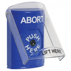 SS2420AB-EN STI Blue Indoor Only Flush or Surface Key-to-Reset Stopper Station with ABORT Label English