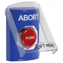 SS2421AB-EN STI Blue Indoor Only Flush or Surface Turn-to-Reset Stopper Station with ABORT Label English