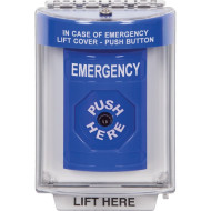 SS2430EM-EN STI Blue Indoor/Outdoor Flush Key-to-Reset Stopper Station with EMERGENCY Label English