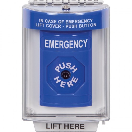 SS2430EM-EN STI Blue Indoor/Outdoor Flush Key-to-Reset Stopper Station with EMERGENCY Label English SS2430EM-EN STI Blue Indoor/Outdoor Flush Key-to-Reset Stopper Station with EMERGENCY Label English