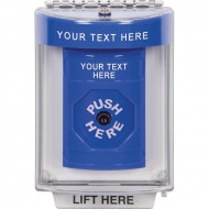 SS2430ZA-EN STI Blue Indoor/Outdoor Flush Key-to-Reset Stopper Station with Non-Returnable Custom Text Label English