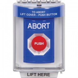 SS2431AB-EN STI Blue Indoor/Outdoor Flush Turn-to-Reset Stopper Station with ABORT Label English