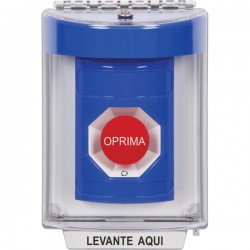 SS2431NT-ES STI Blue Indoor/Outdoor Flush Turn-to-Reset Stopper Station with No Text Label Spanish