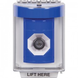 SS2433NT-EN STI Blue Indoor/Outdoor Flush Key-to-Activate Stopper Station with No Text Label English