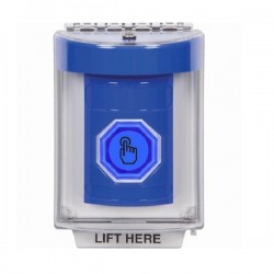 SS2437NT-EN STI Blue Indoor/Outdoor Flush Weather Resistant Momentary Stopper Station w/ No Text