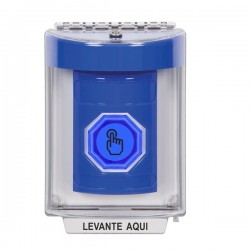 SS2437NT-ES STI Blue Indoor/Outdoor Flush Weather Resistant Momentary Stopper Station w/ No Text Spanish
