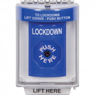 SS2440LD-EN STI Blue Indoor/Outdoor Flush w/ Horn Key-to-Reset Stopper Station with LOCKDOWN Label English