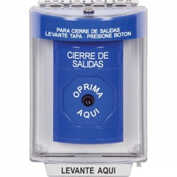 SS2440LD-ES STI Blue Indoor/Outdoor Flush w/ Horn Key-to-Reset Stopper Station with LOCKDOWN Label Spanish
